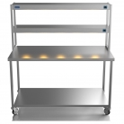 1500mm Wide Stainless Steel Table With 2 Tier Heated Gantry