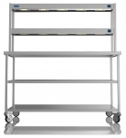 1500mm Wide Stainless Steel Table With 2 Tier Heated Gantry & Mid Undershelf