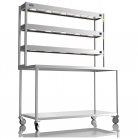 1500mm Wide Stainless Steel Table With 3 Tier Heated Gantry