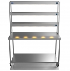 1500mm Wide Stainless Steel Table With 3 Tier Heated Gantry
