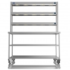 1500mm Wide Stainless Steel Table With 3 Tier Heated Gantry & Mid Undershelf