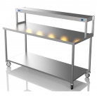 1800mm Wide Stainless Steel Table With 1 Tier Heated Gantry