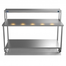 1800mm Wide Stainless Steel Table With 1 Tier Heated Gantry