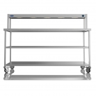 1800mm Wide Stainless Steel Table With 1 Tier Heated Gantry & Mid Undershelf