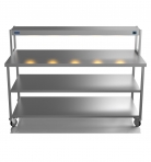 1800mm Wide Stainless Steel Table With 1 Tier Heated Gantry & Mid Undershelf