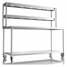 1800mm Wide Stainless Steel Table With 2 Tier Heated Gantry