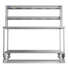 1800mm Wide Stainless Steel Table With 2 Tier Heated Gantry