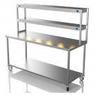 1800mm Wide Stainless Steel Table With 2 Tier Heated Gantry