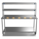 1800mm Wide Stainless Steel Table With 2 Tier Heated Gantry