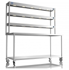 1800mm Wide Stainless Steel Table With 3 Tier Heated Gantry
