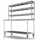 1800mm Wide Stainless Steel Table With 3 Tier Heated Gantry