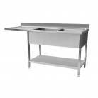 Stainless Steel Dishwasher Sink 1600x600mm - Left Hand Drainer