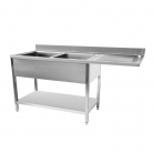 Stainless Steel Dishwasher Sink 1600x600mm - Right Hand Drainer