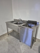 1600mm Wide Solid Welded Stainless Steel Double / Triple Bowl Sink