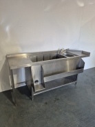 Stainless Steel Cocktail Bar Station Sink With Insulated Ice Well & Storage