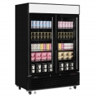 Tefcold LGF5000 1108L Upright Double Glass Door Black Display Freezer