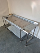 New Solid Welded Stainless Steel 2000mm Double Bowl Sink With Double Drainer