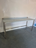 New Solid Welded 2100mm Stainless Steel Wall Table With Void Under