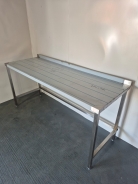 New Solid Welded 2100mm Stainless Steel Wall Table With Void Under